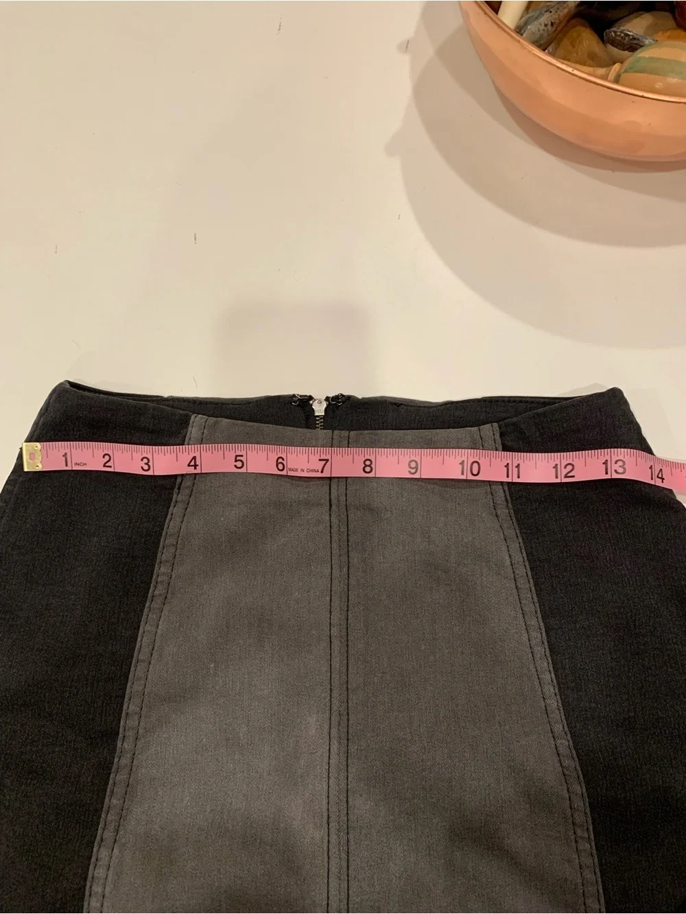 Free People Color-Block Denim Mini Skirt, Size 4